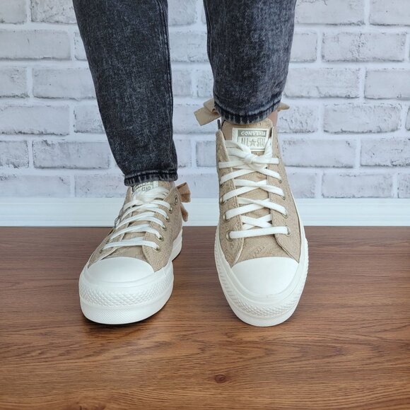 ❤️Converse Chuck Taylor All Star Lift Bow Sz 7 Women's Shoes Embroidered A10246C - Picture 5 of 14